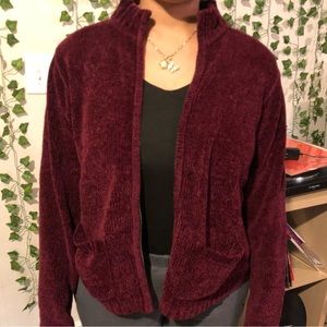 Size M 100% Acrylic soft Burgundy Sweater